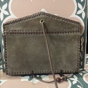 Vintage YSL Suede Clutch with Braided Details